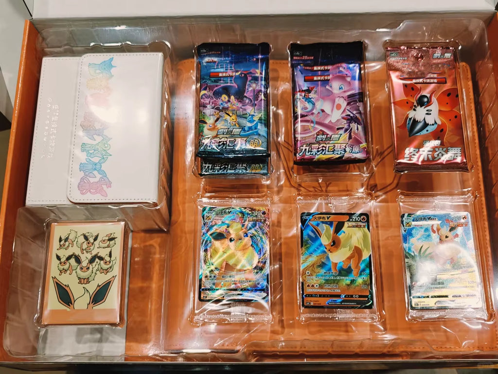 Original Chinese Simplified Version Eevee Evolution Premium Gift Box Flareon Vaporeon Jolteon